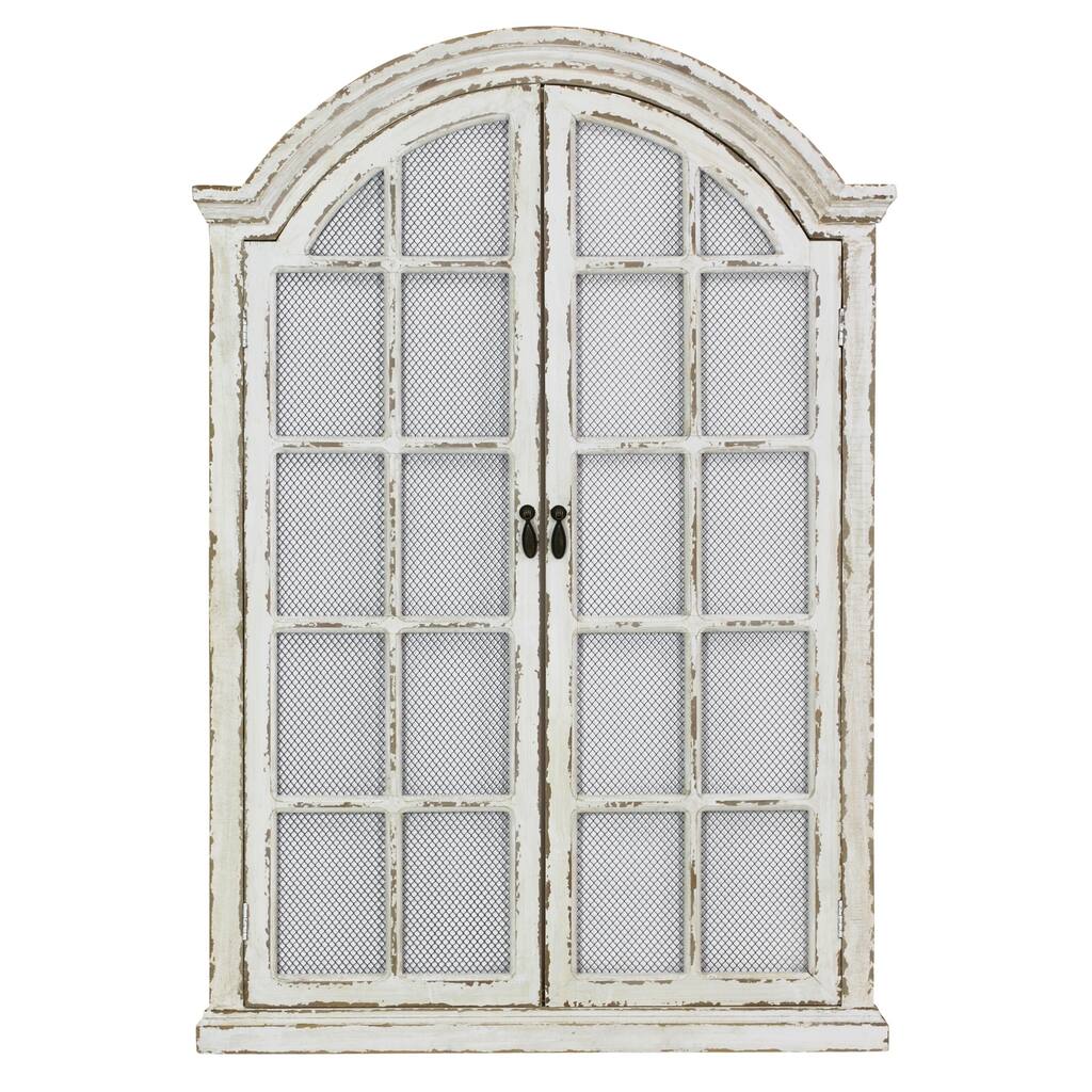 Emily Window Wall Mirror - Off White - 45"H x 31"W x 2"D (Mirror: 42"H x 27"W)