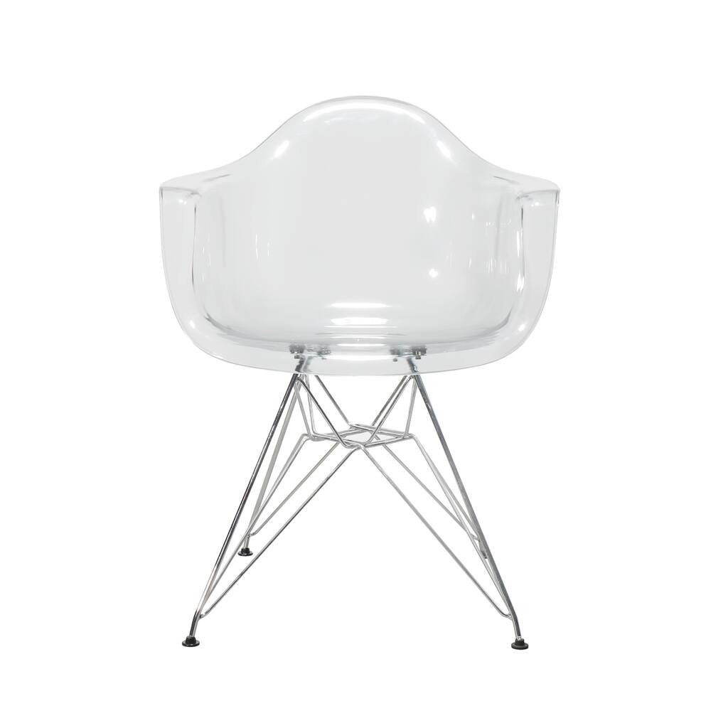 Clear Plastic Arm Chair (Set of 2)