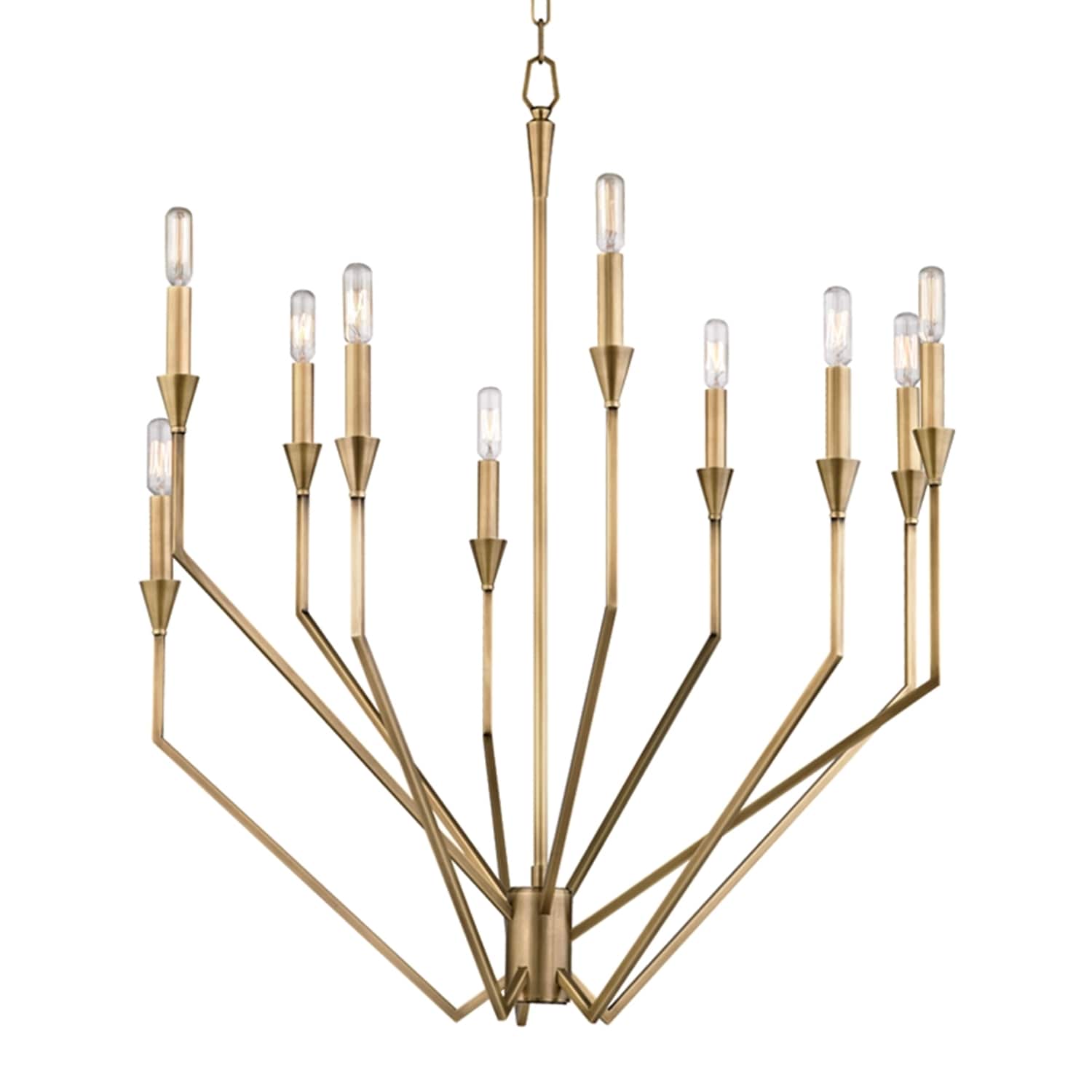 Hudson Valley Archie 10-light Aged Brass Chandelier - Gold (Aged Brass) - Chandeliers For Bedrooms by Overstock.com