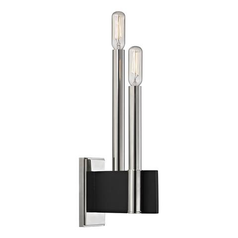 Hudson Valley Abrams 2-light Polished Nickel Wall Sconce - Silver