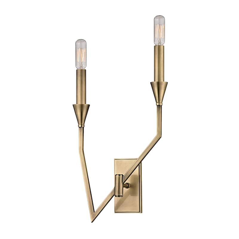 Hudson Valley Archie 2-light Polished Nickel Left Wall Sconce