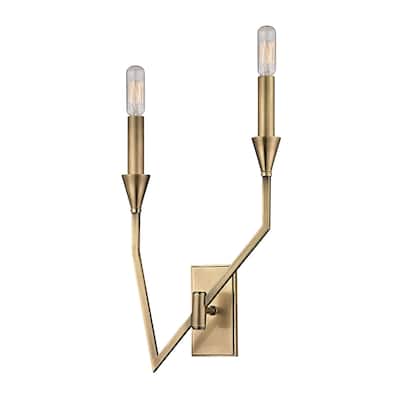 Hudson Valley Archie 2-light Polished Nickel Left Wall Sconce