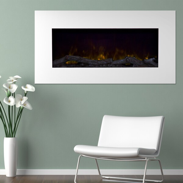 Northwest 36'' Color Changing LED Electric Fireplace with Remote-White - N/A