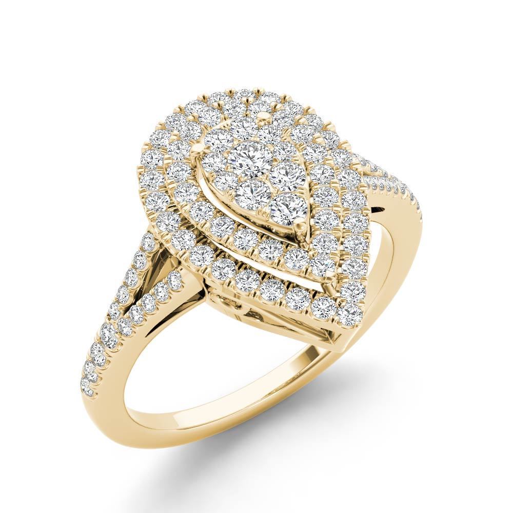 yellow gold teardrop ring