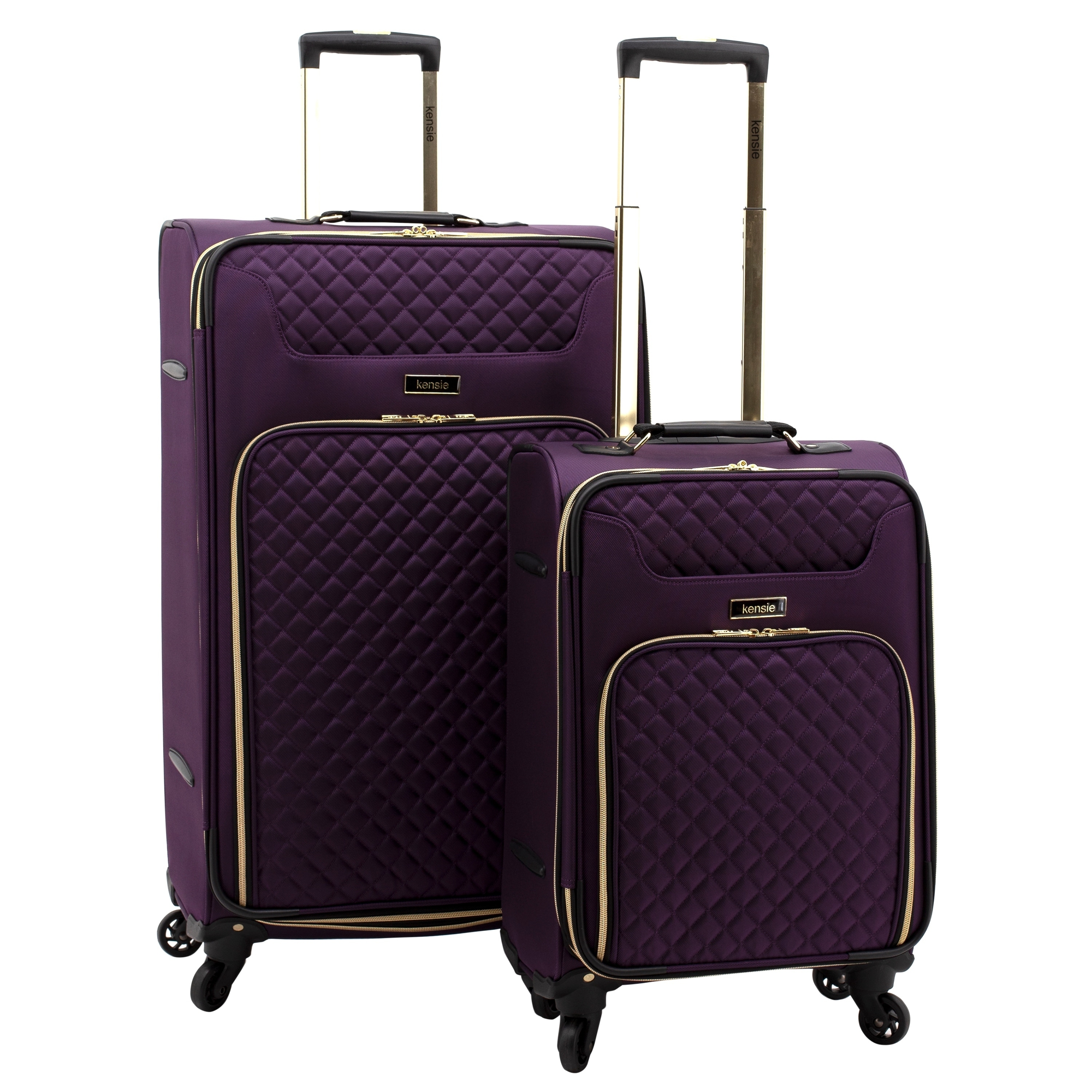 purple luggage