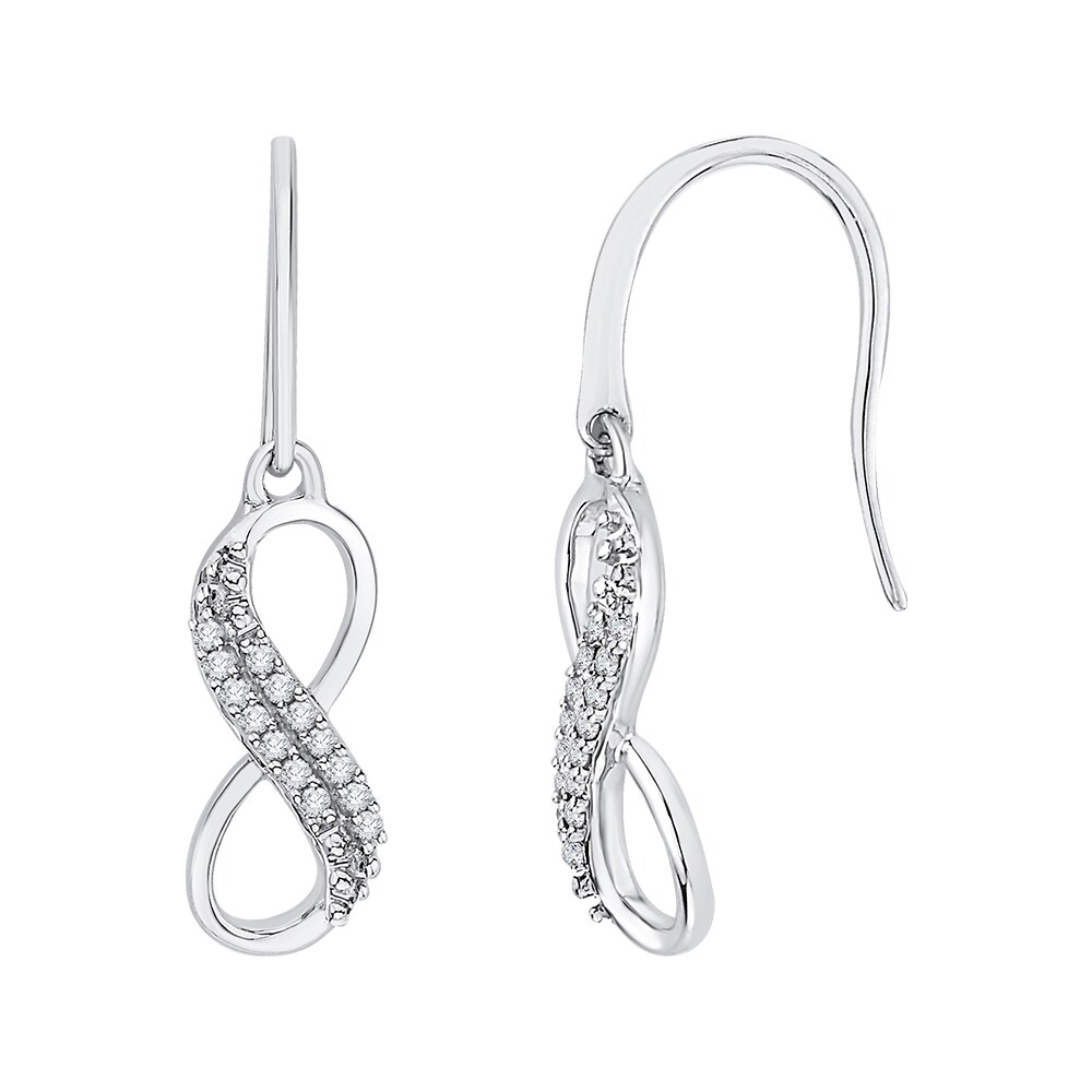 10k White Gold 1 8ct Tdw Diamond Infinity Dangle Earrings J K I1 I2 On Sale Overstock