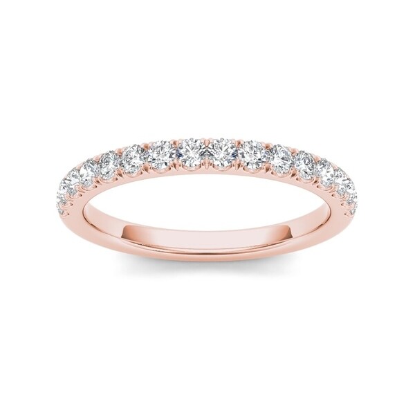 De Couer IGI Certified 10k Rose Gold 1/3ct TDW Diamond Wedding Band. Opens flyout.