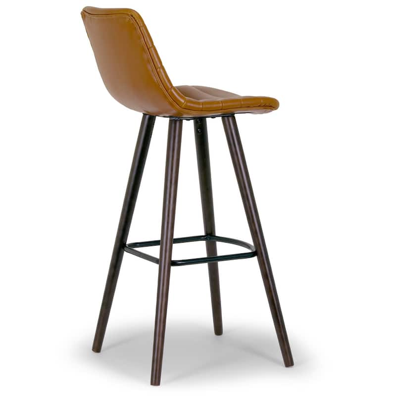 Set of 2 Alden Caramel Brown Bar Stool with Beech Legs
