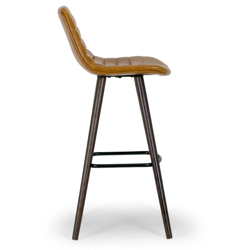Set of 2 Alden Caramel Brown Bar Stool with Beech Legs