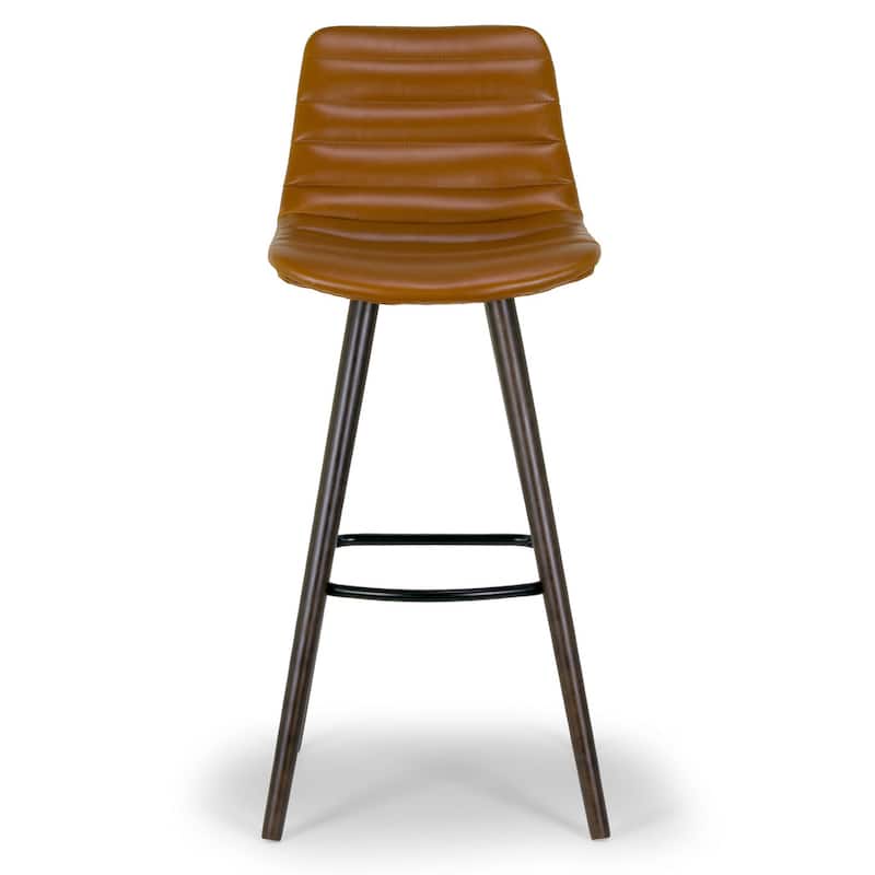 Set of 2 Alden Caramel Brown Bar Stool with Beech Legs