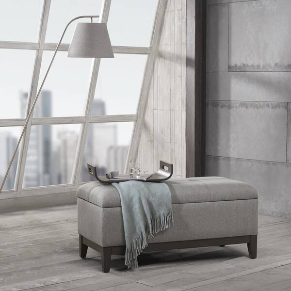 Shop Simon Grey Storage Bench With Tray Free Shipping Today