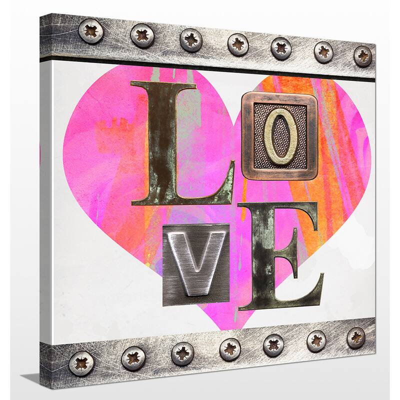 BY Jodi 'Love In Pink' Giclee Stretched Canvas Wall Art