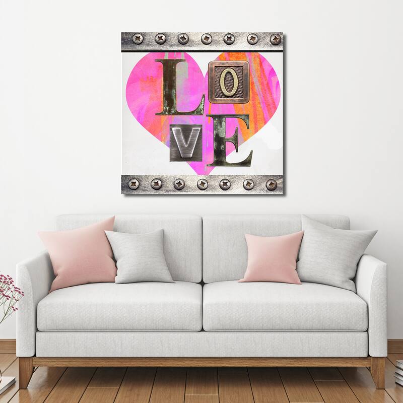 BY Jodi 'Love In Pink' Giclee Stretched Canvas Wall Art