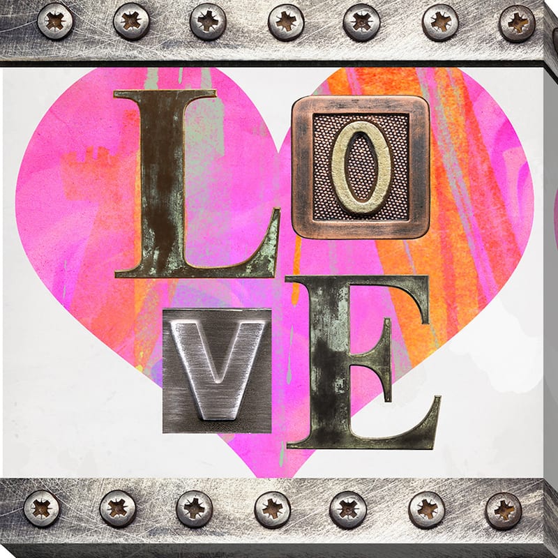 BY Jodi 'Love In Pink' Giclee Stretched Canvas Wall Art