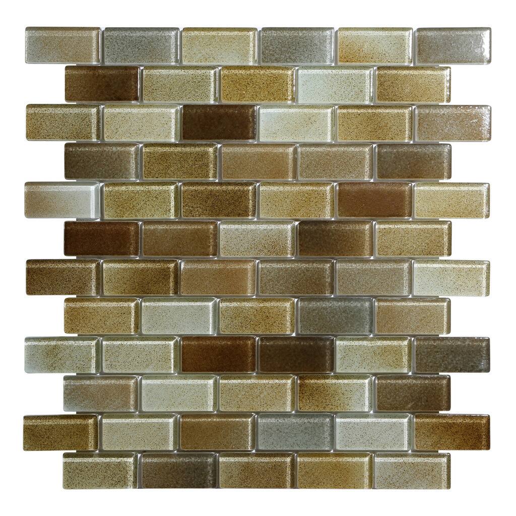 Hi-Fi 1" x 2" Offset Brick Glass Mosaic Tile (5 sheets per case)