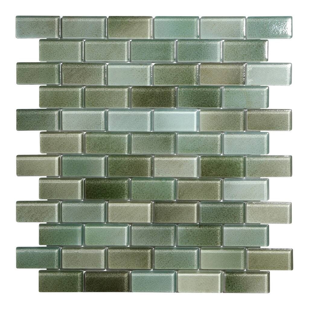 Hi-Fi 1 x 2 Offset Brick Glass Mosaic Tile (5 Sheets/Case)