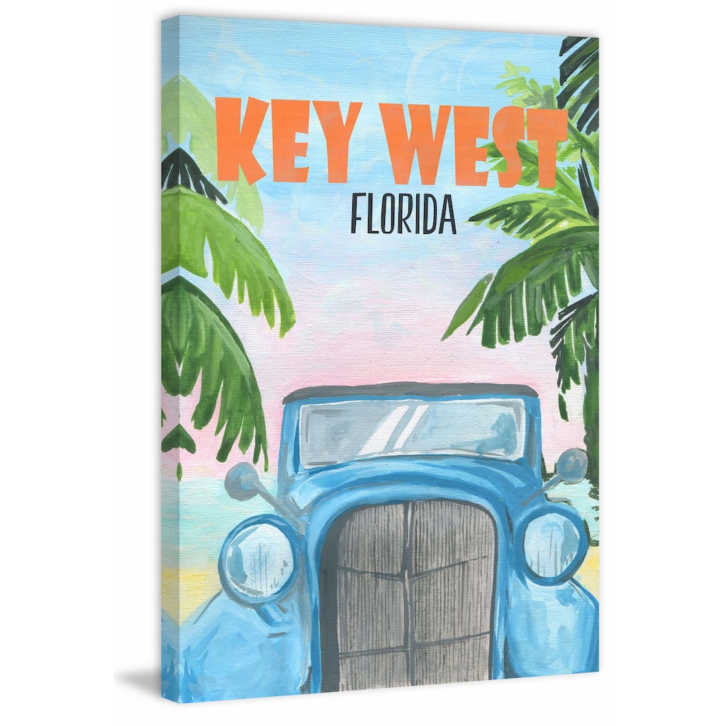 Marmont Hill - 'Key West Poster' Painting Print on Wrapped Canvas - Multi-Color