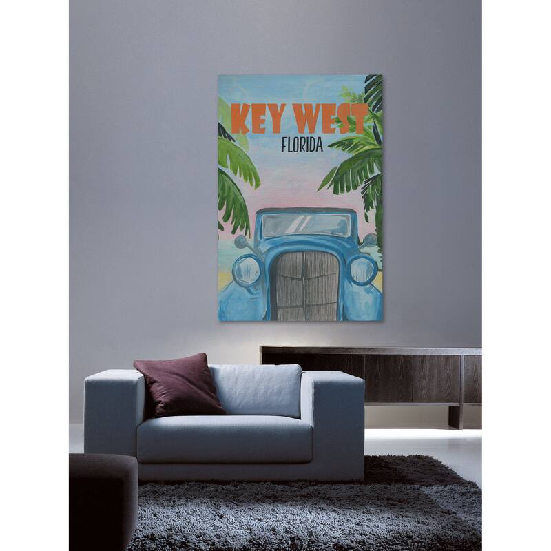 Marmont Hill - 'Key West Poster' Painting Print on Wrapped Canvas - Multi-Color