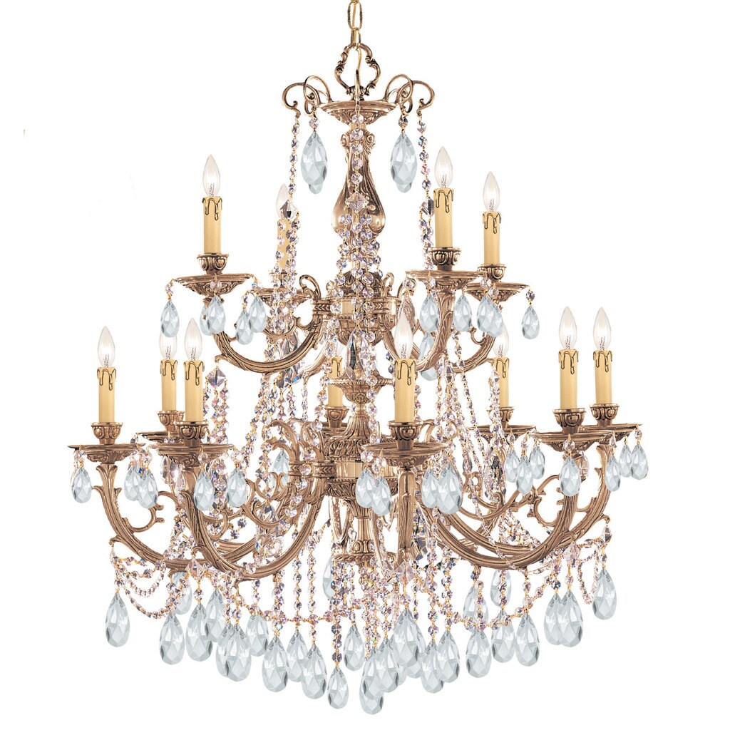 Crystorama Etta Collection 12-light Olde Brass/Crystal Chandelier - Chandeliers For Bedrooms by Overstock.com