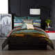 preview thumbnail 2 of 1, Vince Camuto Lille Striped Green and Gold Duvet Cover Set