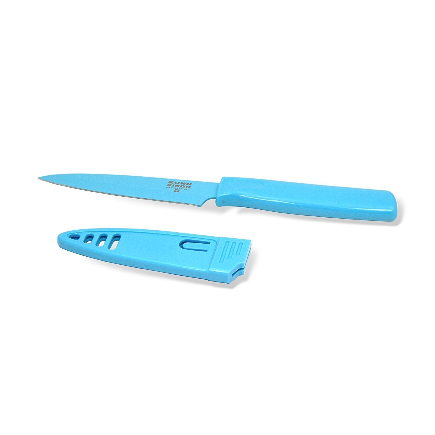 Kuhn Rikon Colori + 4 Inch Paring Knife With Sheath Green and SS