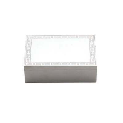 Reed & Barton Silvertone and White Metal Link Design Decorative Box