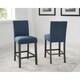 Strick & Bolton Gallaccio 25-inch Blue Fabric Stool (Set of 2) - 40"H x 18.3"W x 22.3"L - Thumbnail 0