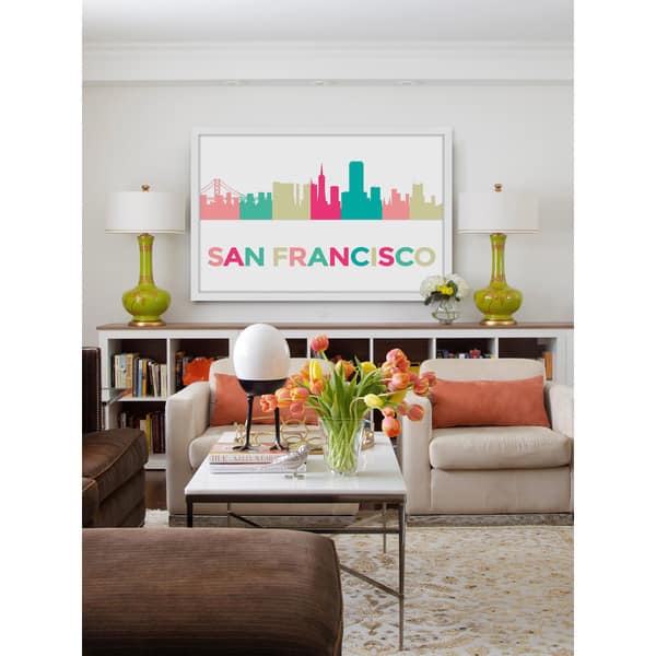Shop Marmont Hill Handmade Colorful San Francisco Bold Framed