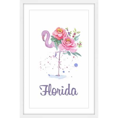 Marmont Hill - 'Florida Flamingo' Framed Painting Print