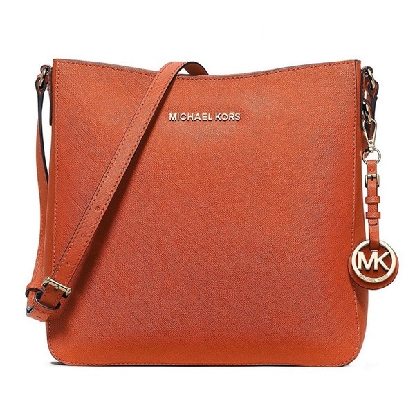 michael kors orange and white purse