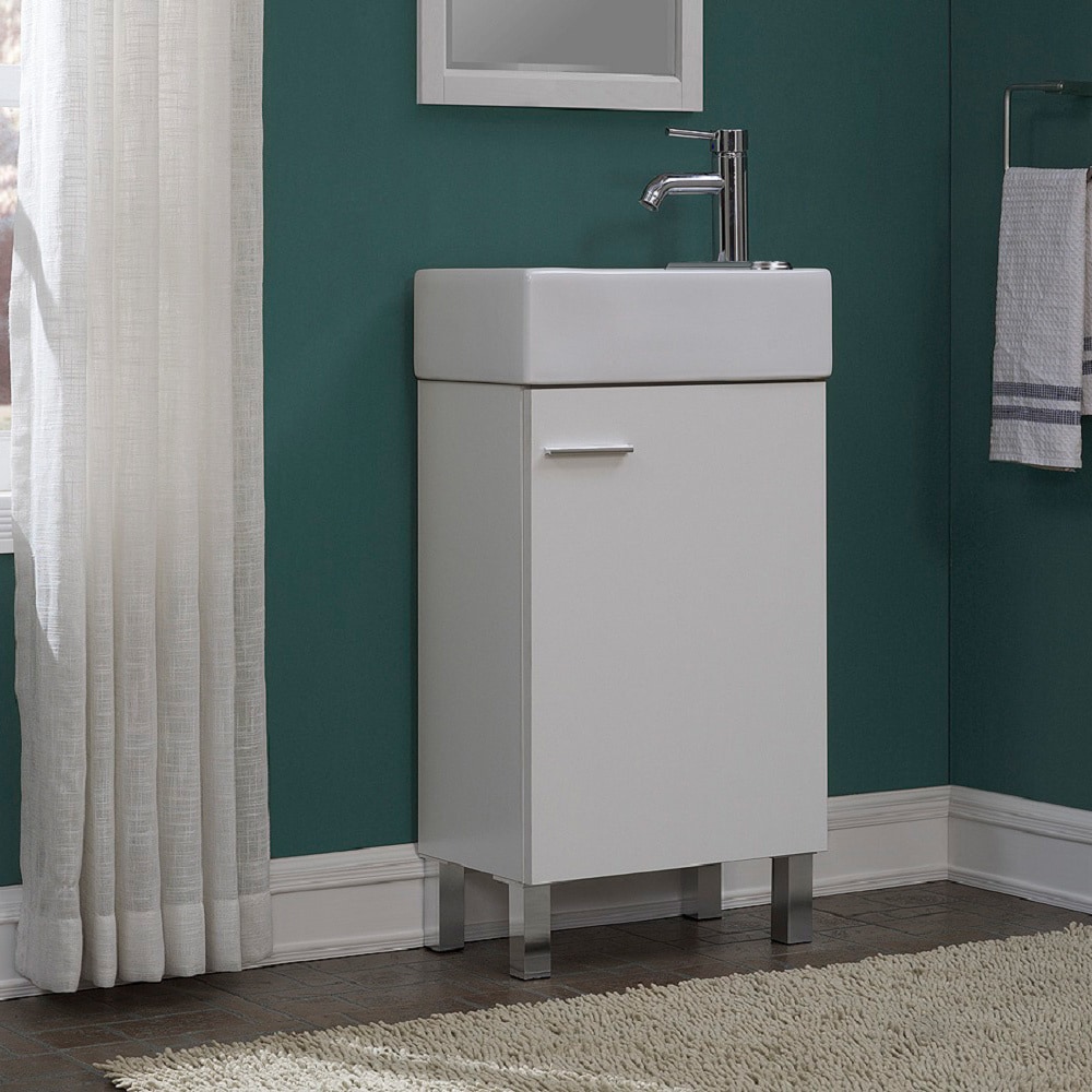 Shop Urbana White 18 Inch Single Bathroom Vanity Set Overstock