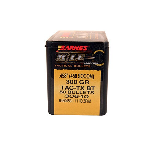 Barnes Bullets TAC-TX 458 SOCOM, 300 Grain, Boat Tail, Per 50