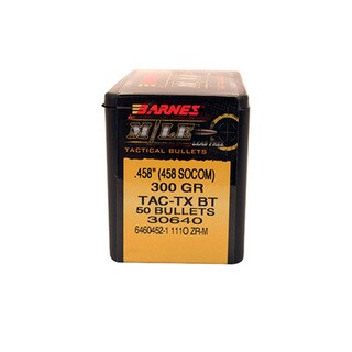 Barnes Bullets TAC-TX 458 SOCOM, 300 Grain, Boat Tail, Per 50