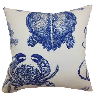 Emilia Animals 22-inch Down Feather Throw Pillow Navy