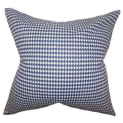 Lviv Houndstooth 22" x 22" Down Feather Throw Pillow Blue