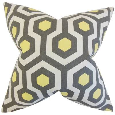 Maliah Geometric 22-inch Down Feather Throw Pillow Gray
