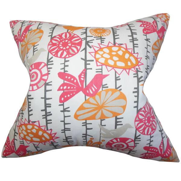 Nettle Floral 22inch Down Feather Throw Pillow Sherbet Overstock 14391448
