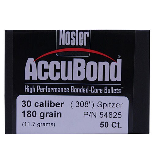 Nosler 30 Caliber Bullets AccuBond, 180 Grains, Ballistic Tip Spitzer Boat Tail, Per 50