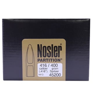 Nosler 416 Caliber Bullets Partition, 400 Grains, Spitzer, Per 50