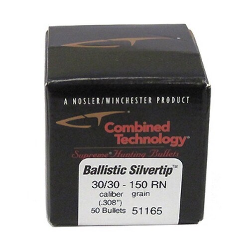Nosler 30-30 Winchester Ballistic Silvertip Hunting Bullets, 150gr, Boat Tail, Per 50