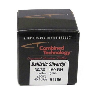 Nosler 30-30 Winchester Ballistic Silvertip Hunting Bullets, 150gr, Boat Tail, Per 50