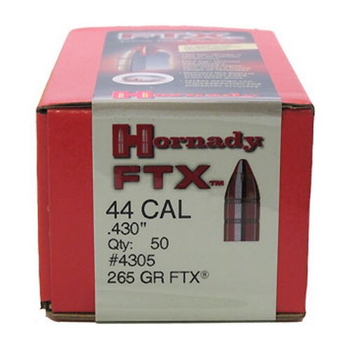 Hornady 44 Caliber Bullets .430" 265 GR FTX (Per 50)