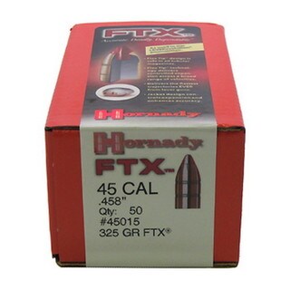 Hornady 45 Caliber Bullets .458" 325 GR FTX (Per 50)
