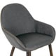 preview thumbnail 8 of 8, Alan Vintage Grey Faux Leather Contrast Stitch Arm Chair (Set of 2)