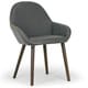 preview thumbnail 5 of 8, Alan Vintage Grey Faux Leather Contrast Stitch Arm Chair (Set of 2)