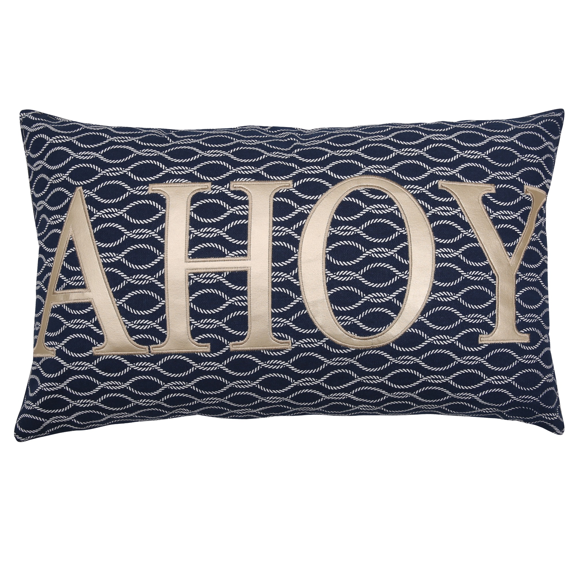 Lush Decor Blue Cotton Ahoy Decorative Throw Pillow Blue Specialty