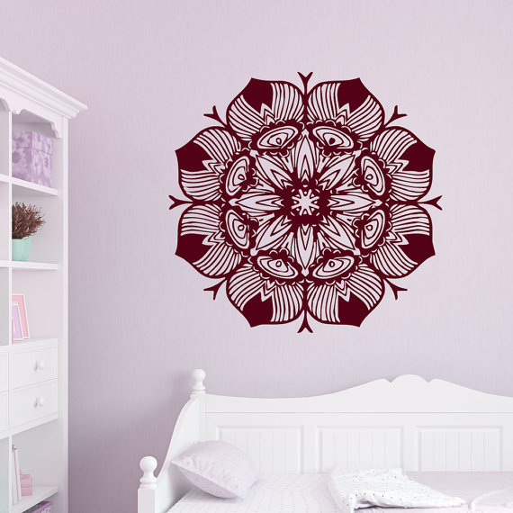Mandala Vinyl Wall Decal Sticker Detail Floral Style Bedroom 
