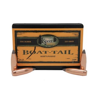 Speer 338 Caliber 225 Gr Spitzer SP BT (Per 50)