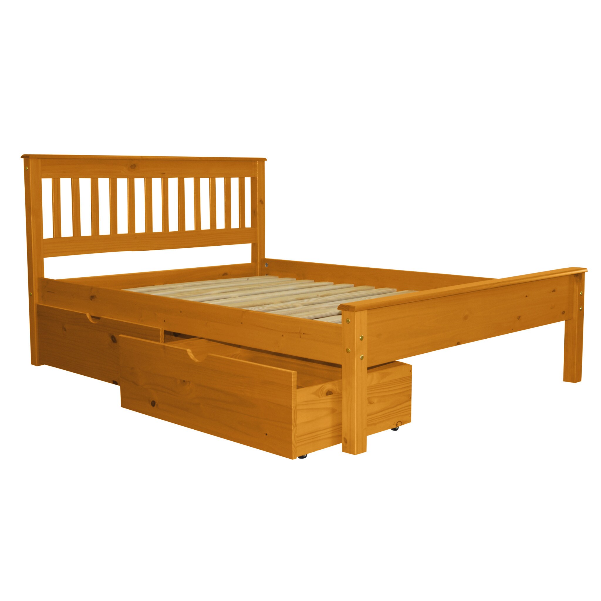 Shop Bedz King Mission Style Full Bed With 2 Under Bed Drawers
