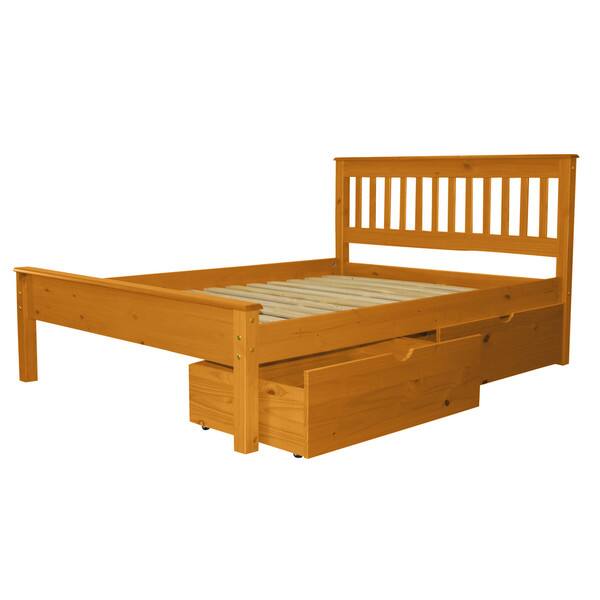 Shop Bedz King Mission Style Full Bed With 2 Under Bed Drawers